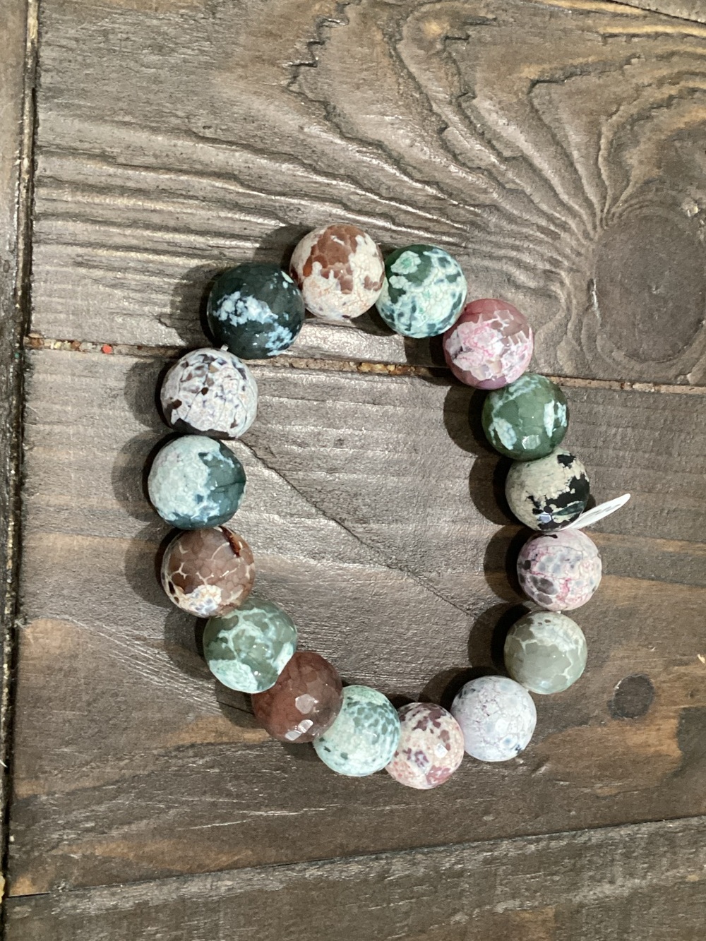 Multicolor Faceted Jasper Bead Stretch Bracelet -‎ Women Jewelry